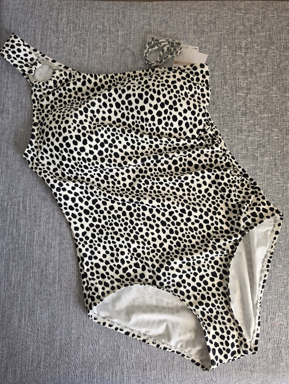 Michael Kors Black And White Animal Print One Piece Swim Suit Size 12